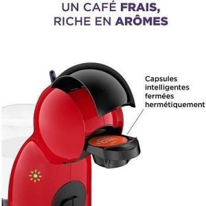 Machine à café capsules KRUPS Dolce Gusto Piccolo XS KP1A3510- 15 bars - Noir et rouge