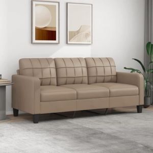 Canapé scandinave de relaxation MVS - Canapé à 3 places Cappuccino 180 cm Similicuir301 Kg