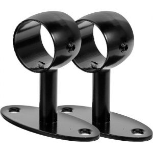 pi&egrave;ces - Support de main courante - Fixations murales - Tige de support - Support de main courante descalier - &Oslash; 33 mm - Noir -