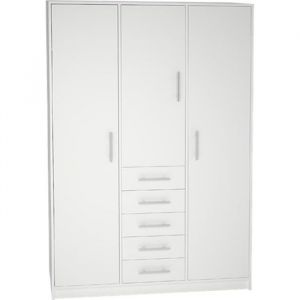 Armoire placard - meuble de rangement coloris blanc - Hauteur 200 x Longueur 130 x Profondeur 50 cm