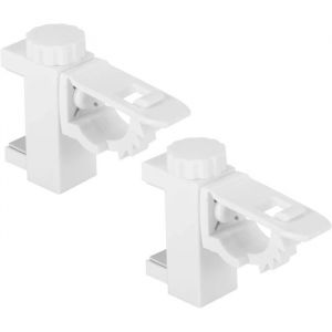 2 Pcs Porte Rideau sans Per&ccedil;Age Support Tringle Rideau Porte Titulaire Barre Transversale R&eacute;glable Tringle &agrave; Rideaux pour QIEDOVIEY