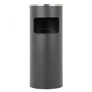 OTBESTFJ®Poubelle Corbeille verticale Rond en acier inox -60(H)x Ø25 CM-30L