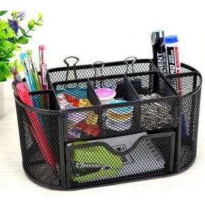 Aibecy 9 compartiments de stockage multifonctionnel organisateur de bureau porte-stylo papeterie conteneur de stockage boîte
