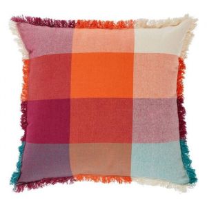 Coussin madras à franges Yucatan 45x45cm - Atmosphera createur dinterieur - Multicolore