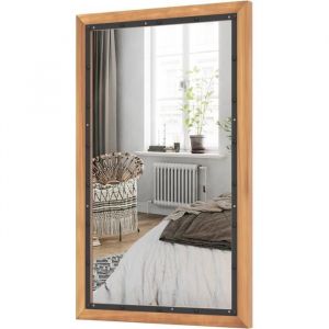 COSTWAY Miroir Mural Décoratif Rectangulaire 55 x 90 CM Miroir Métal Verrière pour Salon Chambre Entrée Style Industriel