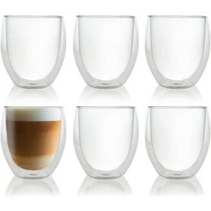Coffret de 6 Tasse &agrave; caf&eacute;/Expresso/Espresso en Verre  Set/Tasses &agrave; caf&eacute; Double paroi Tasse Expresso Originale - 25 cl.