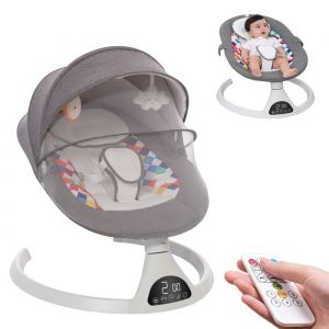 Transat bébé électrique avec écran tactile télécommande et bluetooth – Balancelle bébé 3 en 1 évolutive siège inclinable 0-12