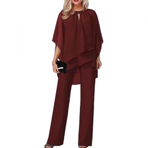 Ensemble de Vetements Femme 2 Pièces Costume De Soirée Cocktail Bal 3/4 Manches Et Taille Haute Costume en Tulle Tenue Ardoise