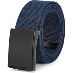 Ceinture en Toile - Unisexe - Militaire Noire - Réglable - Polyester et Coton - 110 cm