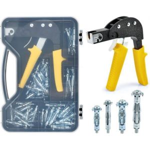 72Pcs Kit Cheville Creuses avec Pince OctBird Ancrage pour Placo et Murs Creux Pince Ancrages pour Murs Creux avec Cheville M4/M5