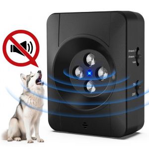 Anti Aboiement &agrave; Ultrason Longue Port&eacute;e pour Chien - 10M D&eacute;tection Automatique - Rechargeable pour Petit/Moyen/Gros Chien