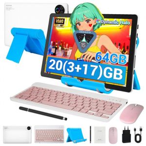 Tablette 10.1 Pouces avec Stylet Clavier Souris et Support R&eacute;glable 64 Go Android 15 HD 1280x800 5000 mAh WiFi BT 5.4