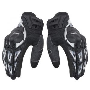 Gants MotoGant Moto Homme &agrave; &Eacute;cran Tactile Plein-DoigtGants de Moto Femme pour la Course de MotoScooter Anti-Glissant-Noir