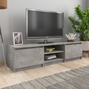 iKayaa Meuble TV Gris béton 140x40x355 cm Aggloméré