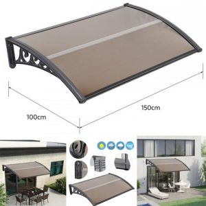 MIPAN.Auvent de Porte Aluminium - Auvent Marquise Dentr&eacute;e Dentr&eacute;e R&eacute;sistante Toit Abri Contre La Pluie et UV - 150x100 cm