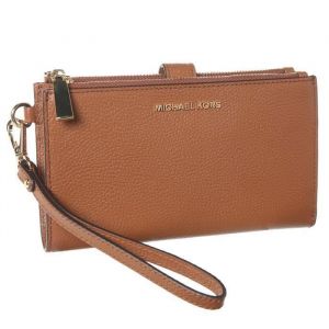 MICHAEL KORS Portefeuille double zip en cuir - Marron - Femme