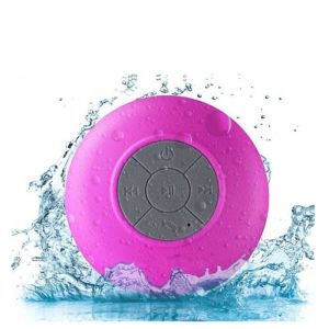 Mini Shower Speaker Waterproof Wireless Bluetooth Speaker with Suction Cup for Bathroom Car Stereo Indoor/Outdoor Handsfree - rouge