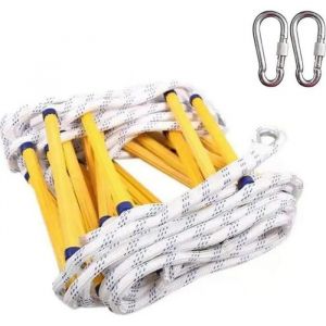 Échelle de secours échelle de corde ignifuge échelle de protection incendie avec 2 mousquetons – 3 m YYV