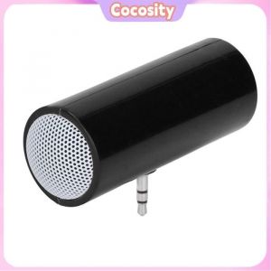 Cocosity Haut-parleur stéréo de 3 35 mm Jack stéréo Mini haut-parleur Portable Perg In Wired Enceinte pour les video piece Noir