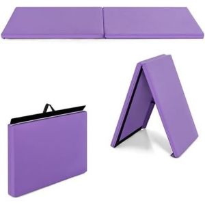 GOPLUS Matelas Gymnastique Pliant Tapis de Yoga Epais Tapis de Sol Pliable Tapis de Gymnastique 180 x 60 x 4 cm