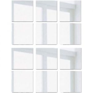 Lot de 12 miroirs adh&eacute;sifs - Miroir de porte - Miroir mural - Stickers muraux - 15 x 15 cm - 01 mm - PET - Non en verre - Autocolla