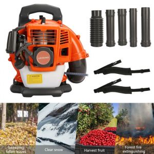 Souffleur de feuilles thermique à dos - Souffleur de feuilles à essence - 52 CC - 550 CFM - 1250W - orange