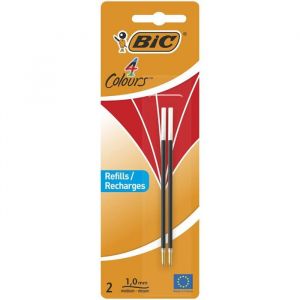 Stylo Bille - BIC - 4 Couleurs Recharge - Vert - Pointe Fine - Pack de 2