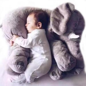 1PCS oreiller en peluche animal coussin enfants bébé dormir doux jouet mignon coton éléphant gris