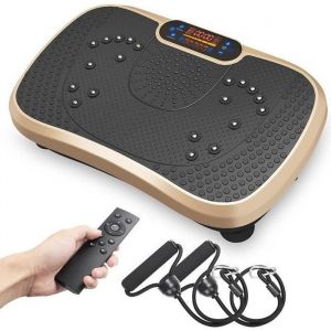 Dripex Plateforme vibrante oscillante 3D avec 5 modes 99 niveaux avec bandes dentraînement télécommande + écran tactile - Doré