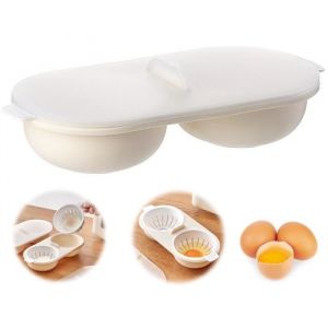 Pocheuse à œufs Au Micro-OndesCuiseur à Oeufspochoir à œufsFabricant doeufs pochésPocheur doeufsbol à œufs pour cuissonblanc