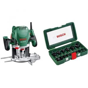 Défonceuse Bosch - POF 1200 AE (Livré avec: Adaptateur d’aspiration Fraise à rainurer droit Ø 8 mm Butée parallèle 3 pinces [26]