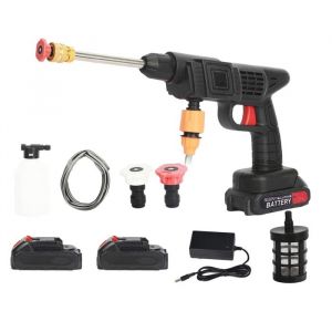 Nettoyeur haute pression &eacute;lectrique sans fil 21V avec 2 batteries  240L/h 35 bars jet jusqu&agrave; 10m 200W portable pour voiture