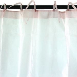 Voilage en coton à lacets rose clair 110x250