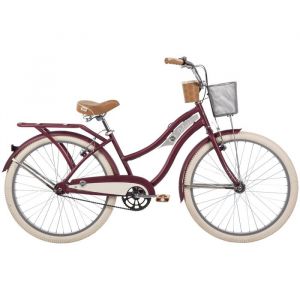 Vélo de Ville Huffy Deluxe 26 velo adulte + panier avant et porte-panneaux arrière - Rouge