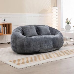 Pouf Canap&eacute; Chaise Fauteuil Poire Canap&eacute; 2 Places pour Les Paresseux avec 2 Coussins Id&eacute;al pour Chambre Salon