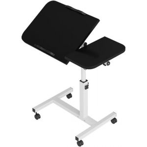 Table de litTable dordinateur portableTable Support Stand Ordinateur Tablette Roulettes Hauteur Réglable Multi-positions Noir