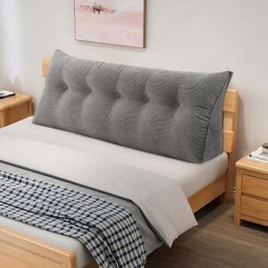XJING-Coussin de t&ecirc;te de lit en molleton de ma&iuml;s PP coton adapt&eacute; au lit au canap&eacute; au tatami（160*50*20cm，gris）
