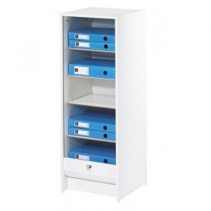 Classeur &agrave; Rideau Blanc 5 Niches Serrure 378 x 1038 x 384 cm - Blanc - L 37.8 x l 38.4 x H 103.8 cm