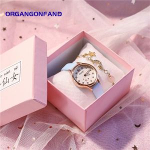 Coffret Montre Fille et Bracelet Femme- Quartz - Cuir -Coffret Cadeau de Marque de Luxe