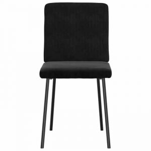 （73741）2 pi&egrave;ces Chaises &agrave; manger et Cuisine Noir Velours - L45x P54xH83 cm