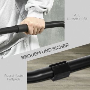 Feuille &eacute;paissie station de dips stable support de dips avec appareil dentra&icirc;nement &agrave; la corde ch&acirc;ssis robuste en acier noir 90x8