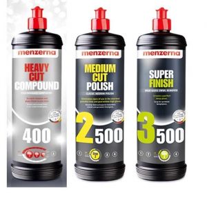 Menzerna Kit Lustrage Auto Trinit&eacute; 3x1L - Polish FG400 PF2500 SF3500 - R&eacute;novation Brillance & Anti-Rayures