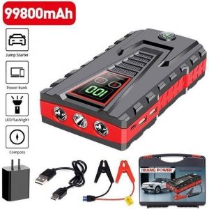 Booster Batterie Voiture - 99800mAh - Booster batterie Portable - Écran LED - Batterie externe portable - Démarrage/Gonflage/Charge