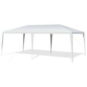 COSTWAY Tonnelle de Jardin Pliant 3 x 6 m-sans Bâche-Tente de Réception Imperméable-Dessus Recouverte de Tissu PE-FêtesCommercial