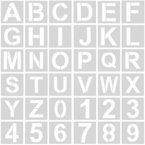 36 pièces Pochoirs Lettres et Chiffres Pochoirs Lettres 5 cm Réutilisables Alphabets Numéro Modèles en Plastique Pochoirs A139