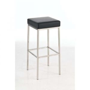 Tabouret de bar - CLP - MONTREAL - Hauteur r&eacute;glable 80/85 cm - Similicuir - Noir