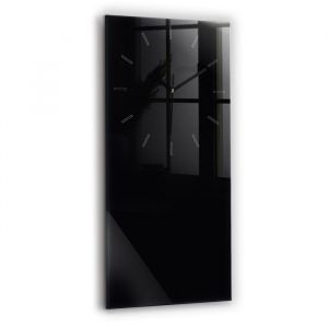 Decortapis Horloge murale en verre Horloge Rectangulaire 30x60cm Couleur noire