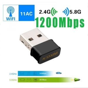 Mini USB WiFi Adaptateur 1200Mbps Cl&eacute; WiFi Dongle AC Dual Band WiFi Wireless Adaptateur Compatible avec Windows 7/8/8.1/10 / Mac OS