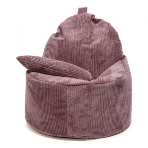 Fauteuil Poire Pouf YOKO en Velours Côtelé Avec coussin Violet