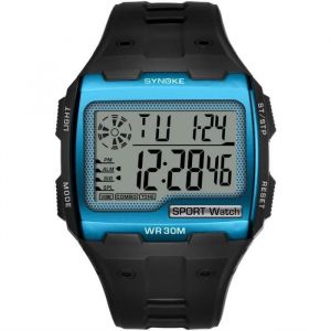 Montre homme de marque 2024 Sport Grand écran rectangle Étanche Numérique LED watch enfant garcon bracelet horloge Noir Bleu Cadeaux
